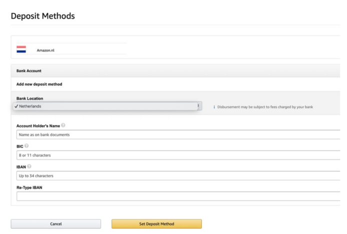 电商平台亚马逊荷兰站卖家需申请荷兰银行账号，才能收取销售额