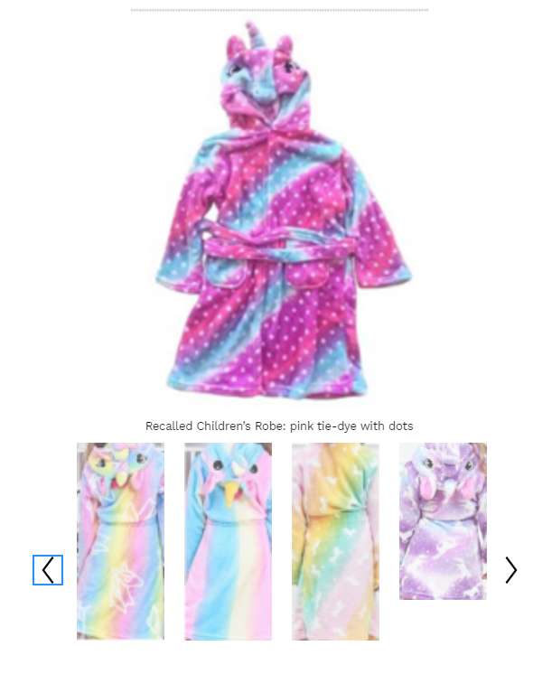 Due to the risk of burns, nearly 3500 Amazon children's pajamas were recalled