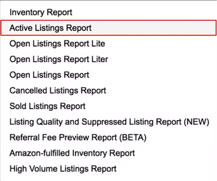 What is the inventory report of the e-commerce platform Amazon? How to use the Active Listings Report