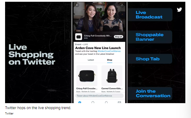 The e-commerce platform Twitter launched a new live shopping platform, in which Wal Mart has participated