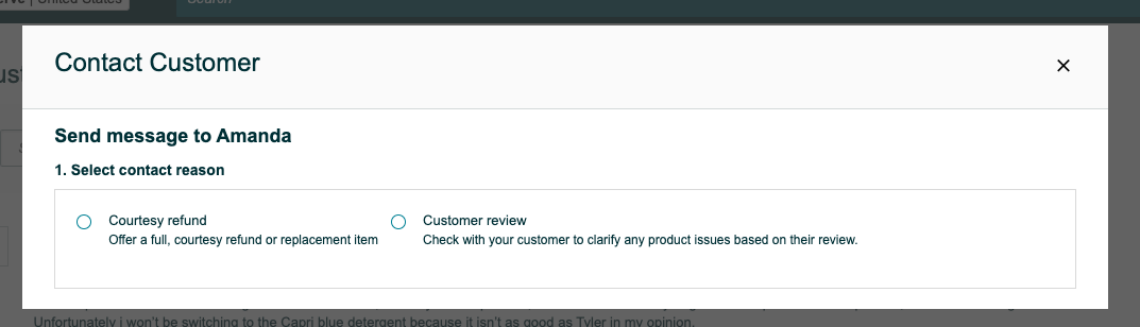 How can Amazon sellers contact buyers when they receive bad reviews?