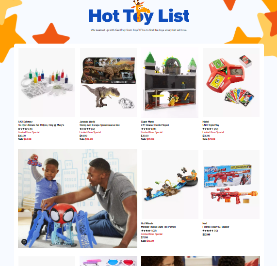 跨境出海Toys R Us和Macy's公布热门节日玩具，包括Hot Wheels等品牌