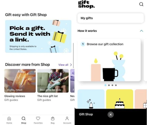 电商平台Shopify正悄悄推出“礼品店”功能！卖家商品将并排显示