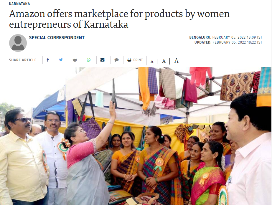 电商平台亚马逊印度站推出“Sanjeevini”页面！帮助女企业家建立在线业务！