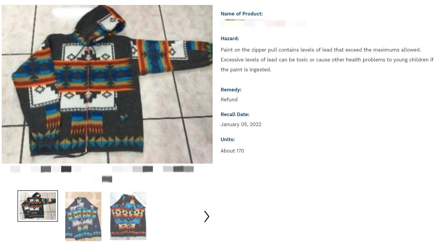The lead content of cross-border e-commerce logistics zippers exceeded the standard, and children's sweaters were recalled