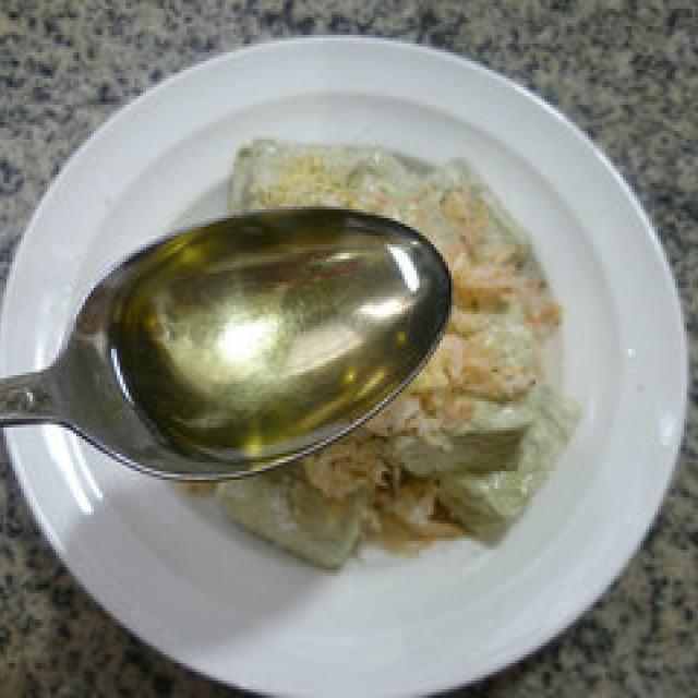 shrimp steamed stinky tofu. if you like stinky tofu, you must not miss this dish