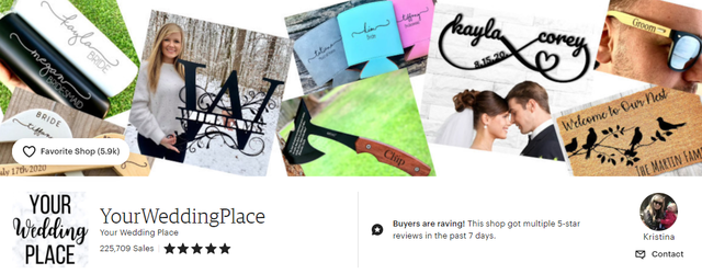独立站选品002期 - ETSY - YourWeddingPlace