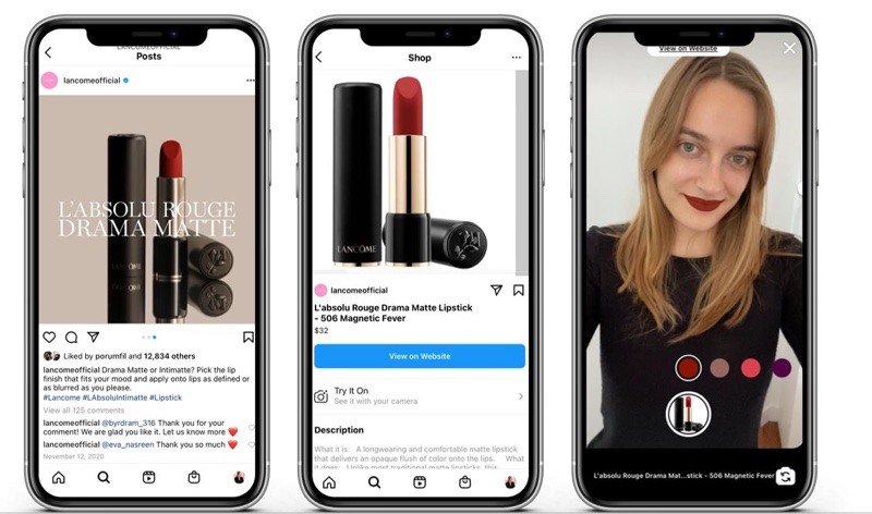 跨境电商物流提升购物体验！Instagram购物推出虚拟试妆功能