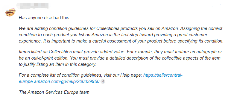 出海资讯注意！多名亚马逊卖家将产品列为收藏品后收到违规通知