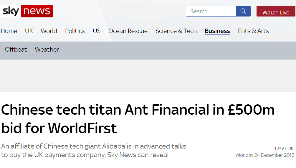 电商平台大新闻！蚂蚁金服拟作价7亿美元收购WorldFirst，对于跨境卖家意味着……