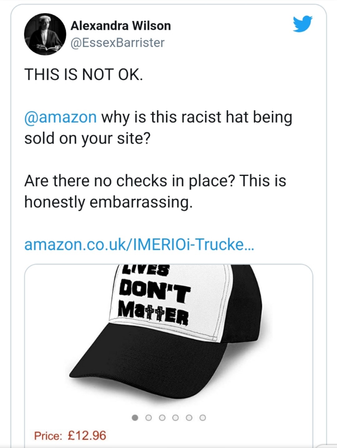 跨境资讯亚马逊下架涉嫌种族歧视的棒球帽