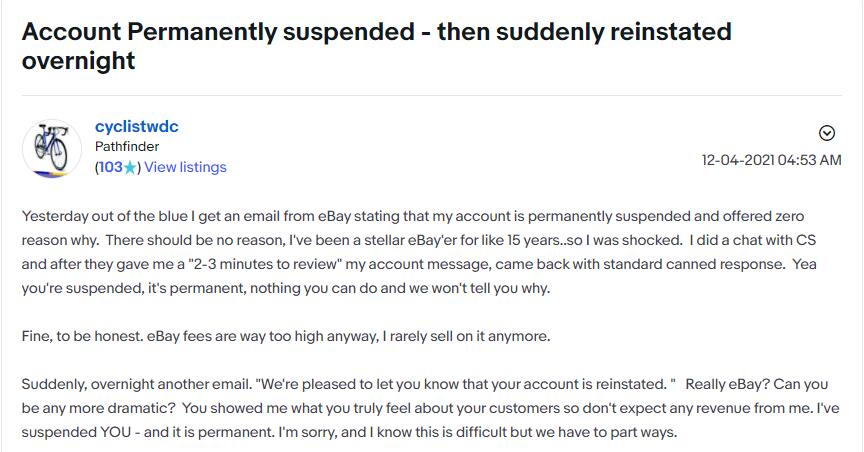 A batch of B2B accounts have been suspended for no reason, and 15 year old sellers will be withdrawn
