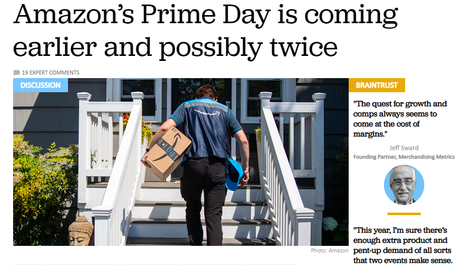 出海资讯真假？今年亚马逊可能举办2次Prime Day！